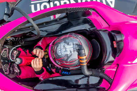 JACK HARVEY (60) of Lincoln, England prepares to practice for the Firestone Grand Prix of St. Petersburg at the Streets of St. Petersburg in St. Petersburg, Florida.のeditorial素材