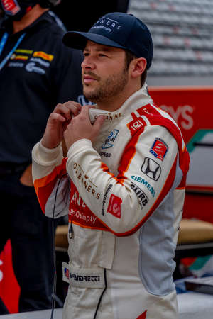 MARCO Andretti (98) of the United States practices for the 105th Running Of The Indianapolis 500 at the Indianapolis Motor Speedway in Indianapolis, Indiana.のeditorial素材