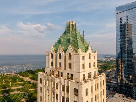 Aerial view of the Windy City, Chicago Illinoisのeditorial素材