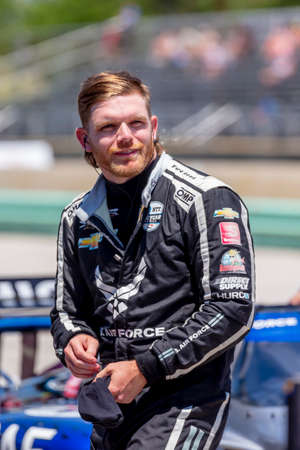 CONOR DALY (20) of The United States prepares to qualify for the REV Group Grand Prix at the Road America in Elkhart Lake, Wisconsin.のeditorial素材