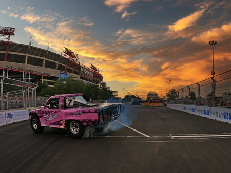 Streets of Nashville plays host to the Big Machine Music City Grand Prix in Nashville, Tennessee.のeditorial素材