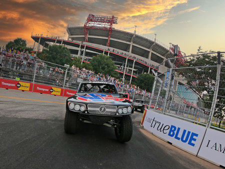 Streets of Nashville plays host to the Big Machine Music City Grand Prix in Nashville, Tennessee.のeditorial素材