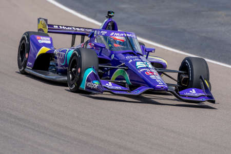 ROMAIN GROSJEAN (R) (51) of Geneva, Switzerland practices for the Bommarito Automotive Group 500 at...