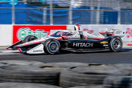 JOSEF NEWGARDEN (2) of the United States practices for the Acura Grand Prix of Long Beach at Streets of Long Beach in Long Beach, California.のeditorial素材