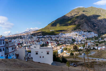 Chefchaouen is a city in northwest Morocco and is noted for its buildings in shades of blue.のeditorial素材