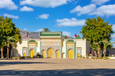 The Dar al-Makhzen or Royal Palace of Fez is the royal palace of the King of Morocco in the city of Fez, Morocco.のeditorial素材