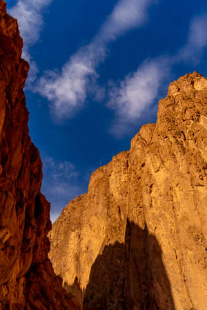 Beautiful cliffs and blue skies near Errachidia, Morocco, Africa