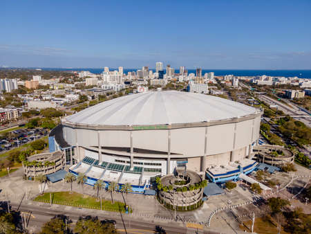February 24, 2022 - St. Petersburg, Florida, USA: Tropicana Field is a domed stadium that has been the home of the Tampa Bay Rays of Major League Baseball (MLB) since the team's inaugural season in 1998.のeditorial素材