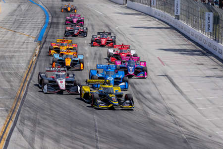 ALEX PALOU (10) of Barcelona, Spain races through the turns during the Acura Grand Prix of Long...