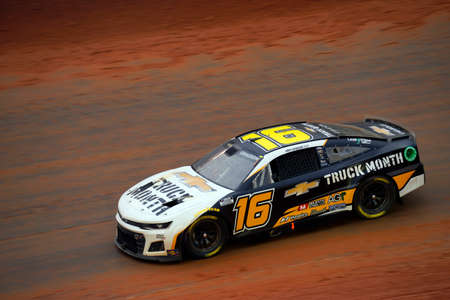 Noah Gragson takes to the track to practice for the Food City Dirt Race at Bristol Motor Speedway in...