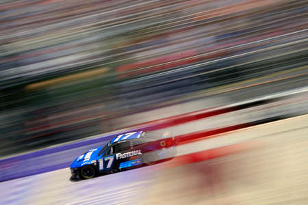 Chris Buescher races for the DuraMAX Drydene 400 presented by RelaDyne at Dover Motor Speedway in Dover, DE.のeditorial素材