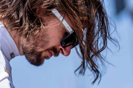 JR HILDEBRAND (11) of the United States prepares to practice for the Indianapolis 500 at...