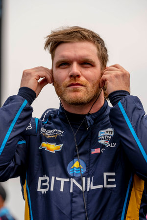 CONOR DALY (20) of The United States qualifies for the Indianapolis 500 at Indianapolis Motor Speedway in Indianapolis, Indiana, USA.のeditorial素材
