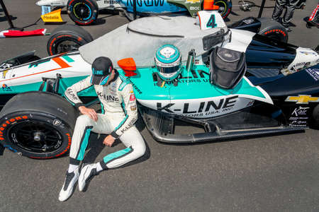 DALTON KELLETT (4) of Stouffville, Canada prepares to race for the Indianapolis 500 at Indianapolis...