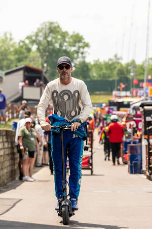 JIMMIE JOHNSON (48) of El Cajon, California  prepares to practice for the Honda Indy 200 at Mid Ohio...