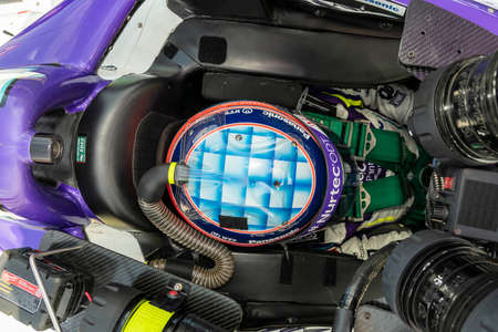 TAKUMA SATO (51) of Tokyo, Japan prepares to practice for the Honda Indy 200 at Mid Ohio Sports Car Course in Lexington OH.のeditorial素材