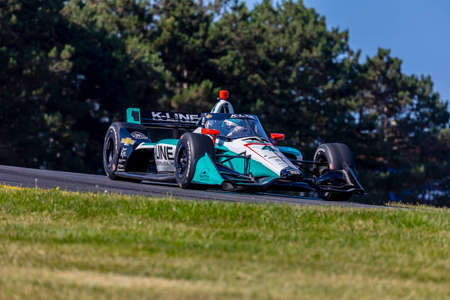 DALTON KELLETT (4) of Stouffville, Canada races through the turns during the Honda Indy 200 at Mid Ohio Sports Car Course in Lexington OH.のeditorial素材