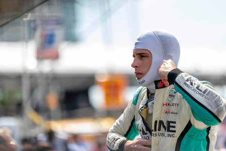 DALTON KELLETT (4) of Stouffville, Canada prepares to practice for the Honda Indy Toronto at the Streets of Toronto Exhibition Place in Toronto ON.のeditorial素材