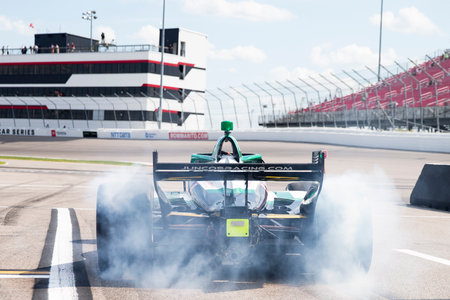 CALLUM LLOTT (77) (R) of Cambridge, England qualifies for the Bommarito Automotive Group 500 at...