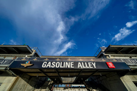 the Indianapolis Motor Speedway plays host to the INDYCAR SERIES for the Gallagher Grand Prix in Indianapolis, IN, USA.のeditorial素材