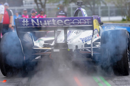 TAKUMA SATO (51) of Tokyo, Japan prepares to practice for the Big Machine Music City Grand Prix on the Streets Of Nashville in Nashville TN.のeditorial素材
