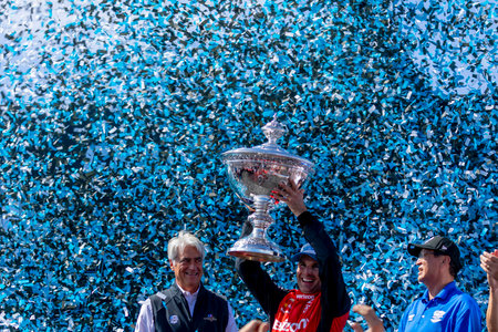 WILL POWER (12) of Toowoomba, Australia wins the championship for the 2nd time during the Firestone Grand Prix of Monterey at the WeatherTech Raceway Laguna Seca in Monterey, CA, USA.のeditorial素材