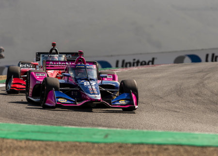 ALEXANDER ROSSI (27) of Nevada City, California  travels through the turns during a practice for the Firestone Grand Prix of Monterey at WeatherTech Raceway Laguna Seca in Monterey CA.のeditorial素材