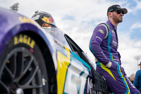 Cody Ware takes to the track for the Blue-Emu Maximum Pain Relief 400  at Martinsville Speedway in Martinsville , VA.のeditorial素材