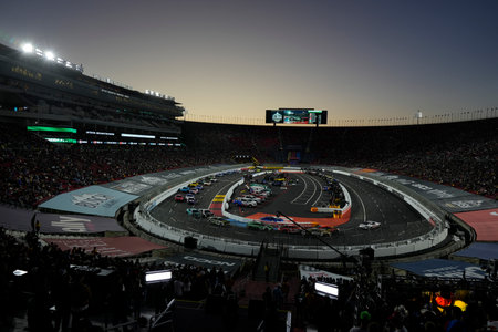 Los Angeles Memorial Coliseum plays host to the NASCAR Cup Series for the the Busch Light Clash at The Coliseum in Los Angeles, CA, USA.のeditorial素材
