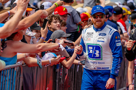 CHRIS BUESCHER (17)  is introduced to the fans prior to the EchoPark Automotive Grand Prix at Circuit Of The Americas (COTA) in Austin, TX.のeditorial素材