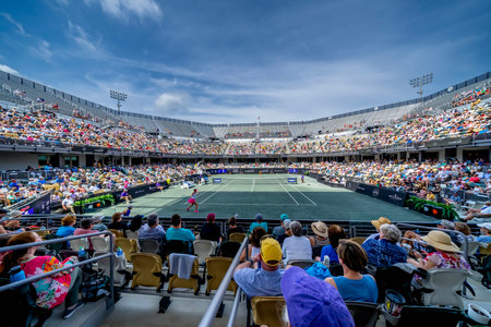 (1) JESSICA PEGULA USA plays against (15) IRINA-CAMELIA BEGU ROU at the WTA Series for the Credit One Charleston Open in Charleston, SC, USA.のeditorial素材