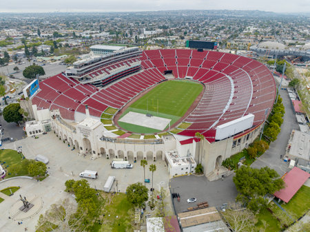 The Los Angeles Memorial Coliseum (also known as the L.A. Coliseum) is a multi-purpose stadium in the Exposition Park neighborhood of Los Angeles, California.のeditorial素材