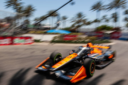 PATO OWARD (5) of Monterey, Mexico qualifies for the Acura Grand Prix of Long Beach at The Streets of Long Beach in Long Beach, CA, USA.のeditorial素材