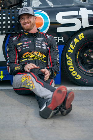 Jeb Burton races for position for the Call811.com Before You Dig 250 in Martinsville, VA, USA.のeditorial素材