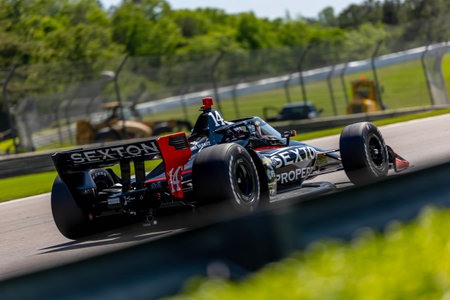 SANTINO FERRUCCI (14) of Woodbury, Connecticut  races through the turns during the Childrens of Alabama Indy Grand Prix at the Barber Motorsports Park in Birmingham AL.のeditorial素材