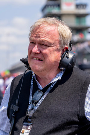 Team Owner, DALE COYNE, watches his team work on their race car before qualifying for the Indianapolis 500 at the Indianapolis Motor Speedway in Indianapolis, IN, USA.のeditorial素材