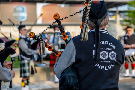 The Gordon Pipers perform before the INDYCAR teams qualify for the Indianapolis 500 in Indianapolis,...