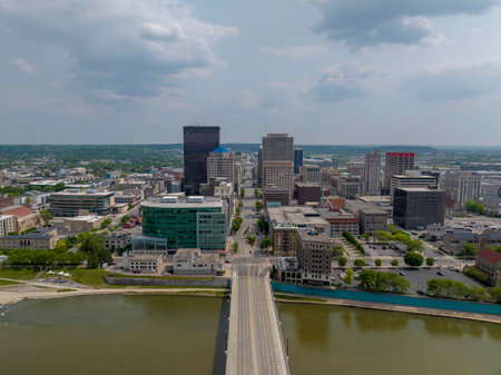 Aerial view of Dayton, Ohio.  Dayton is the sixth-largest city in the U.S. state of Ohio and the county seat of Montgomery County.のeditorial素材