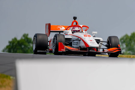 DANIAL FROST (68) of Singapore travels through the turns during a practice for the Sonsio Grand Prix at Road America in Elkhart Lake WI.のeditorial素材