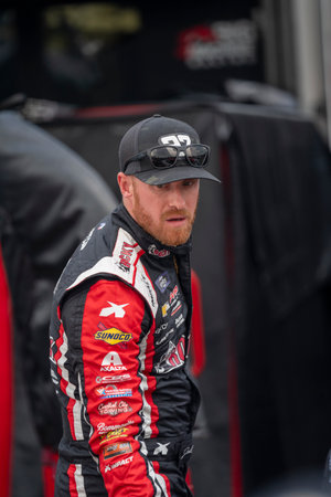 NASCAR Xfinity Driver, Jeb Burton, takes to the track for the Tennesse Lottery 250 at the Nashville Superspeedway in Lebanon TN.のeditorial素材