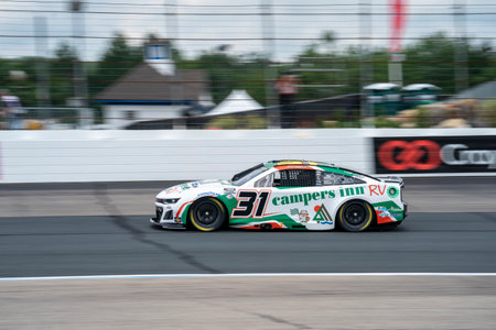 NASCAR Cup Driver, Justin Haley (31) takes to the track to practice for the Crayon 301 at the New...