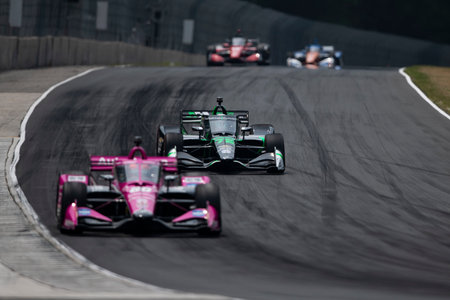 AGUSTIN HUGO CANAPINO (R) (78) of Arrecifes, Argentinadrives on track during the Sonsio Grand Prix at Road America in Elkhart Lake WI.のeditorial素材