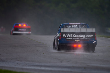 Conor Daly drives on track during the O'Reilly Auto Parts 150 at Mid-Ohio at Mid-Ohio Sports Car Course in Lexington OH.のeditorial素材
