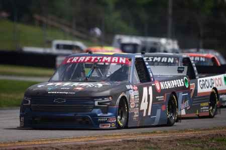 Conor Daly drives on track during the O'Reilly Auto Parts 150 at Mid-Ohio at the Mid-Ohio Sports Car Course in Lexington OH.のeditorial素材