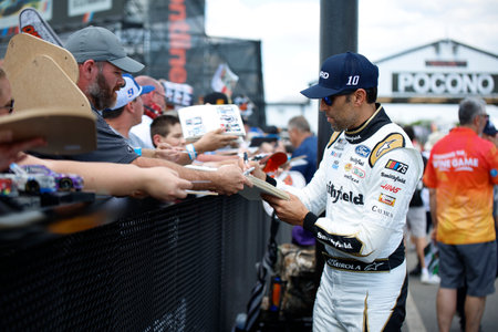 NASCAR Cup Series Driver, Aric Almirola (10) gets ready to practice for the HighPoint.com 400 at the...