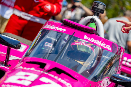 INDYCAR Series driver, KYLE KIRKWOOD (27) of Jupiter, Florida, wins the Big Machine Music City Grand Prix on the Streets of Nashville in Nashville, TN, USA.のeditorial素材