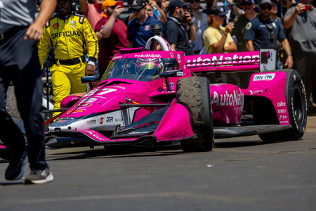 INDYCAR Series driver, KYLE KIRKWOOD (27) of Jupiter, Florida, wins the Big Machine Music City Grand Prix on the Streets of Nashville in Nashville, TN, USA.のeditorial素材
