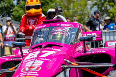 INDYCAR Series driver, KYLE KIRKWOOD (27) of Jupiter, Florida, wins the Big Machine Music City Grand Prix on the Streets of Nashville in Nashville, TN, USA.のeditorial素材