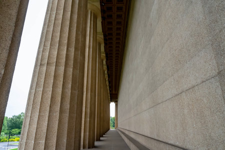 Aerial view of the Parthenon in Centennial Park, Nashville Tennesseeのeditorial素材