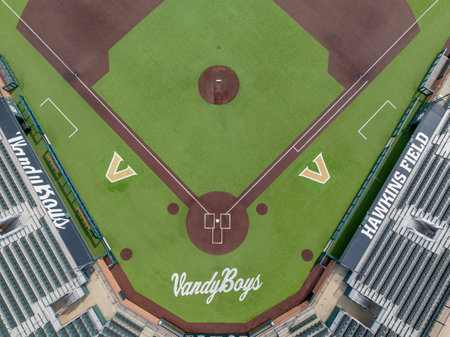 Aerial view of Vanderbilt University located in Nashville Tennesseeのeditorial素材